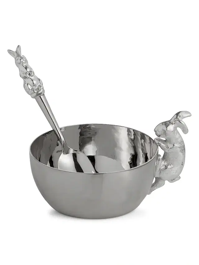 Michael Aram Flights Of Fancy Bunny Cup & Spoon Set