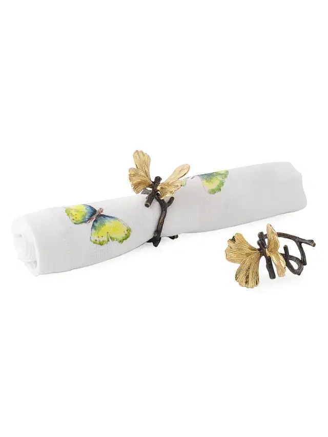 Michael Aram Butterfly Gingko Set of Four Napkin Rings