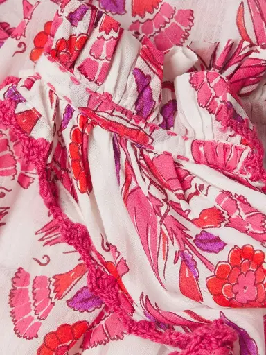 Ro's Garden Women's Sofia Embroidered Floral Cotton Maxi Dress - Layla Pink - Size Large | Thumbnail 6 Ro's Garden Women's Sofia Embroidered Floral Cotton Maxi Dress - Layla Pink - Size Large | Thumbnail 6