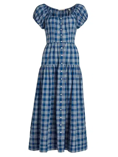 DÔEN Women's Valenne Plaid Button-Front Midi-Dress - Dorset Plaid - Size XS | Thumbnail 1