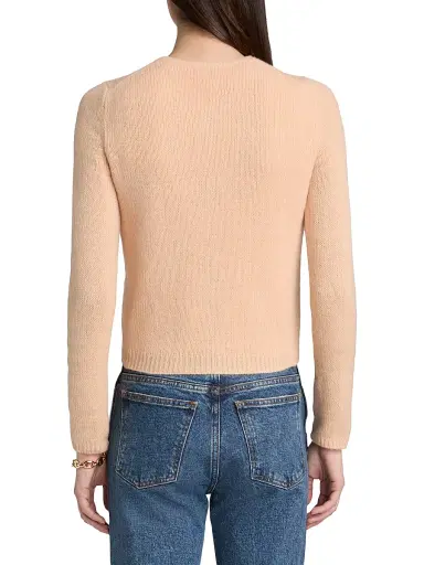 DÔEN Women's Thea Cashmere Knit Cardigan - Light Peach Sorbet - Size XXS | Thumbnail 5