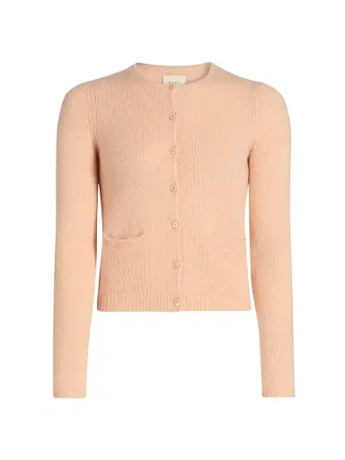 DÔEN Women's Thea Cashmere Knit Cardigan - Light Peach Sorbet - Size XXS | Thumbnail 1
