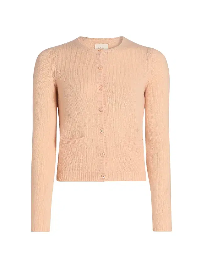 DÔEN Women's Thea Cashmere Knit Cardigan - Light Peach Sorbet