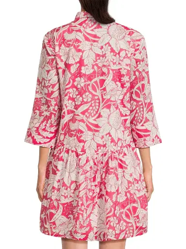 Ro's Garden Women's Deauville Floral Cotton Mini-Shirtdress - Alaika Magenta | Thumbnail 5