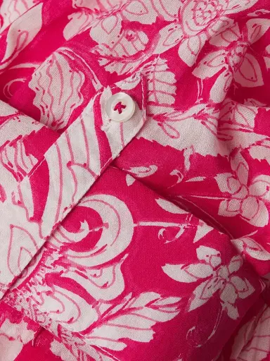 Ro's Garden Women's Deauville Floral Cotton Mini-Shirtdress - Alaika Magenta | Thumbnail 6