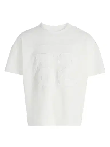EZR Men's Appliqué Cotton Boxy T-Shirt - White Destroyed | Thumbnail 1 EZR Men's Appliqué Cotton Boxy T-Shirt - White Destroyed | Thumbnail 1