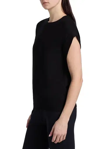 MAJESTIC FILATURES Women's French Terry Crewneck T-Shirt - Noir - Size XS | Thumbnail 4