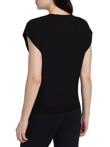MAJESTIC FILATURES Women's French Terry Crewneck T-Shirt - Noir - Size XS | Thumbnail 5