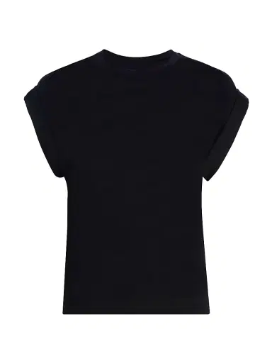 MAJESTIC FILATURES Women's French Terry Crewneck T-Shirt - Noir - Size XS | Thumbnail 1