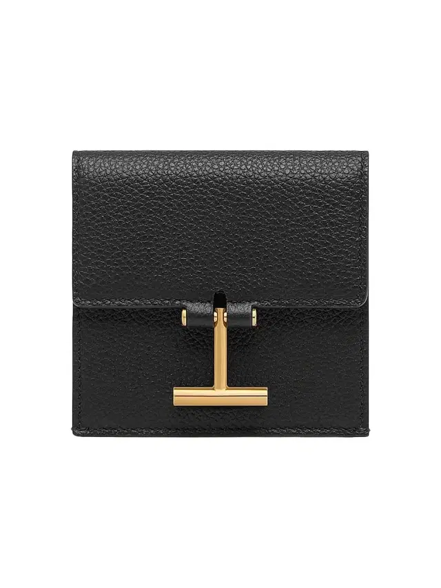 TOM FORD Women's Tara Grain Leather Card Holder - Black
