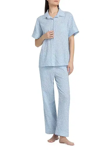 Papinelle Women's Anais Checked Cotton-Blend Pajamas | Thumbnail 2 Papinelle Women's Anais Checked Cotton-Blend Pajamas | Thumbnail 2