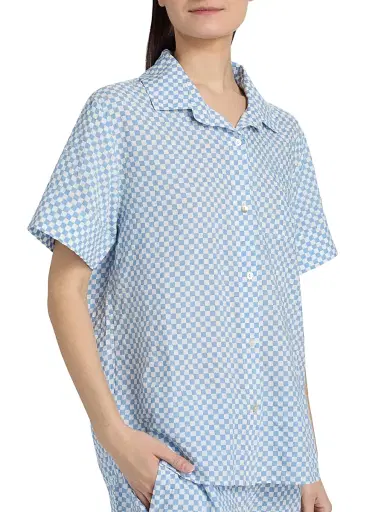 Papinelle Women's Anais Checked Cotton-Blend Pajamas | Thumbnail 6 Papinelle Women's Anais Checked Cotton-Blend Pajamas | Thumbnail 6