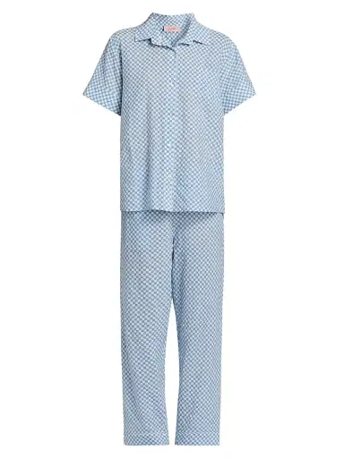 Papinelle Women's Anais Checked Cotton-Blend Pajamas | Thumbnail 1 Papinelle Women's Anais Checked Cotton-Blend Pajamas | Thumbnail 1