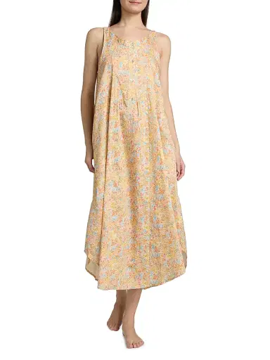 Papinelle Women's Carly Floral Cotton Nightie - Honey Yellow - Size XS | Thumbnail 2