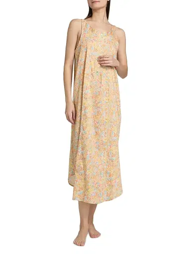 Papinelle Women's Carly Floral Cotton Nightie - Honey Yellow - Size XS | Thumbnail 3