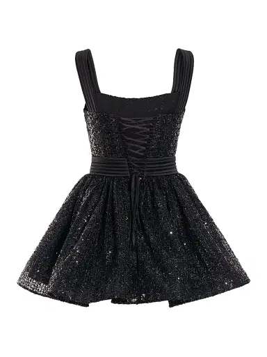 Zhivago Women's The Bertolini Sequined Corset Minidress - Black - Size 12 | Thumbnail 5
