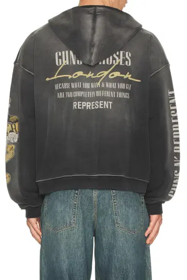 Represent x Guns N' Roses Cross Zip Through Hoodie | Thumbnail 3