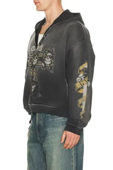Represent x Guns N' Roses Cross Zip Through Hoodie | Thumbnail 6