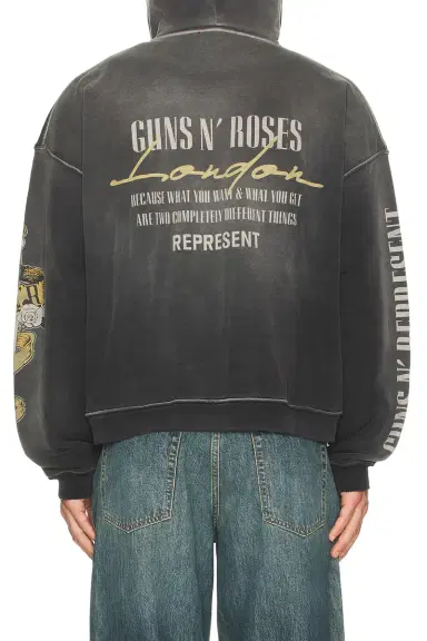 Represent x Guns N' Roses Cross Zip Through Hoodie | Thumbnail 7