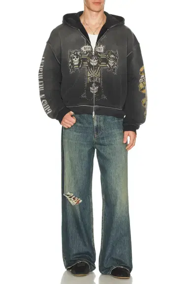 Represent x Guns N' Roses Cross Zip Through Hoodie | Thumbnail 8