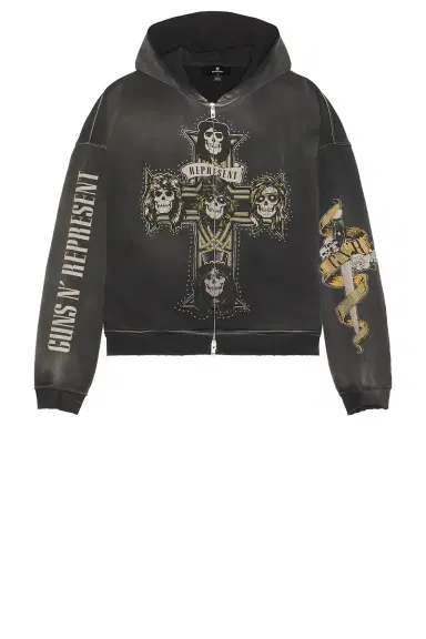Represent x Guns N' Roses Cross Zip Through Hoodie | Thumbnail 9