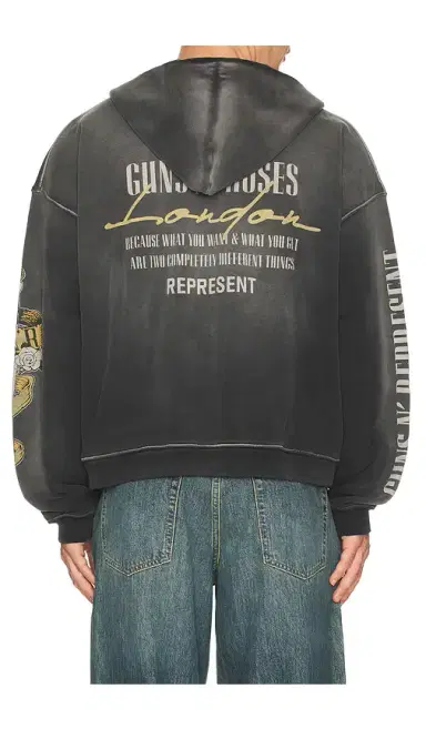 Represent x Guns N' Roses Cross Zip Through Hoodie | Thumbnail 1