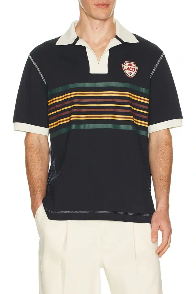 Nicholas Daley Striped Rugby Polo