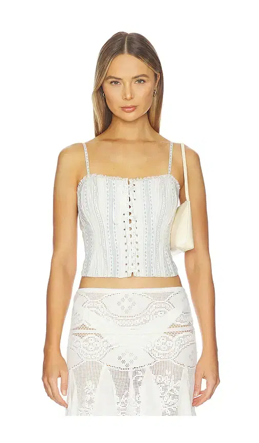 LoveShackFancy Bensen Bustier Top