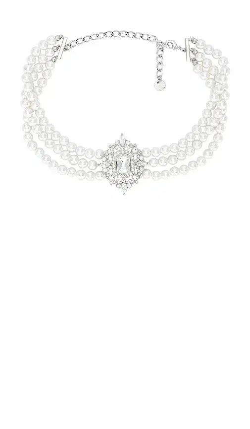 self-portrait Crystal Pearl Choker