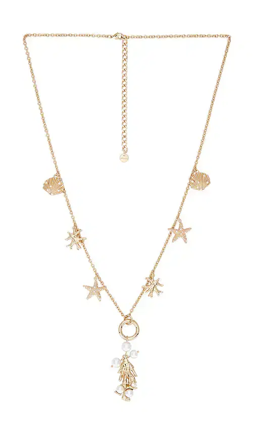 Gold Coral Charm Necklace
