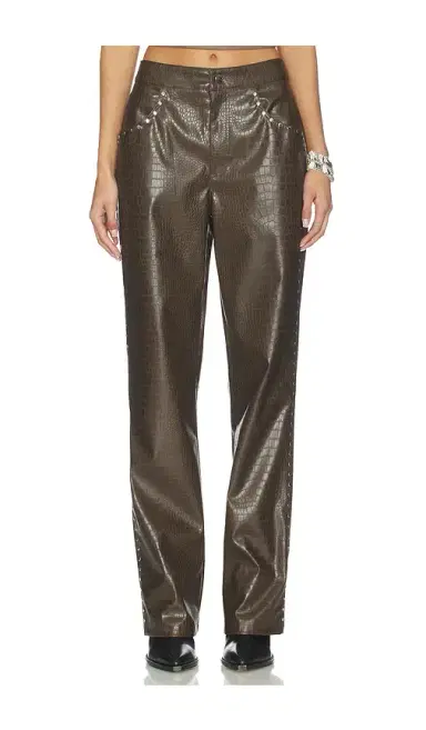 LAMARQUE x REVOLVE Devin Faux Leather Croco Studded Pant | Thumbnail 2 LAMARQUE x REVOLVE Devin Faux Leather Croco Studded Pant | Thumbnail 2