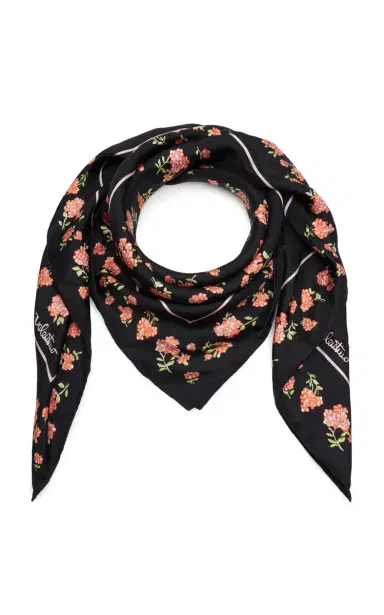 Valentino Garavani Floral-Print Silk Scarf | Thumbnail 1 Valentino Garavani Floral-Print Silk Scarf | Thumbnail 1