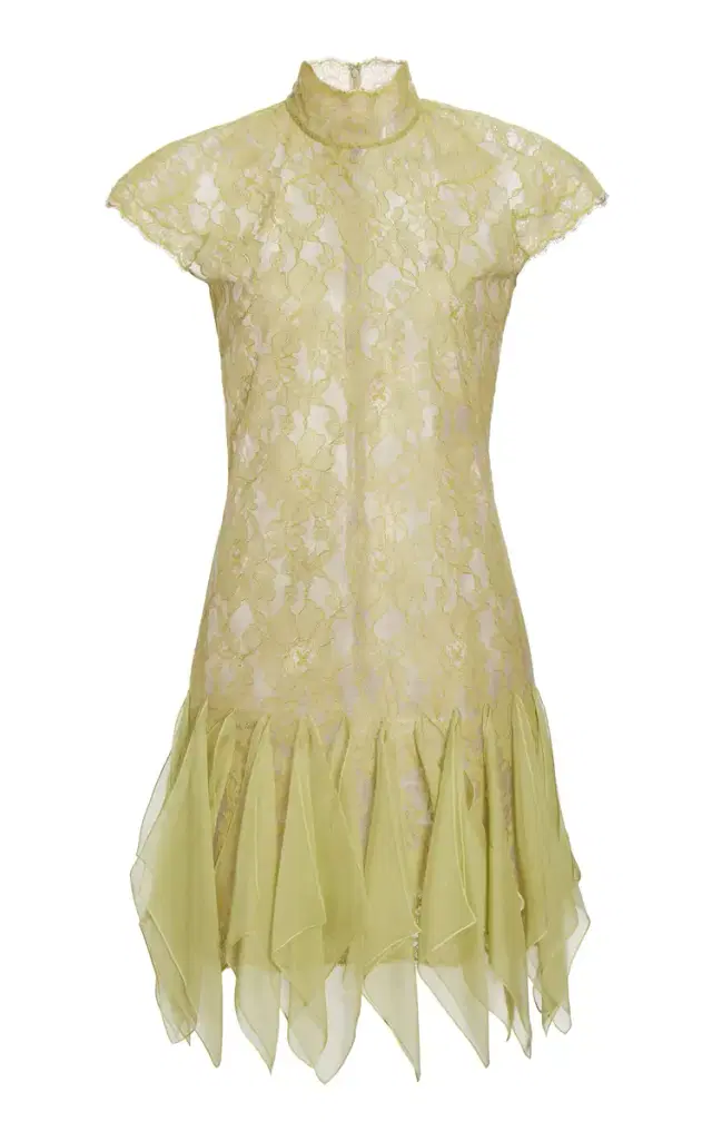 Valentino Garavani Frill-Trimmed Cotton-Blend Mini Dress
