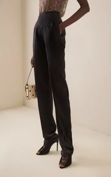Valentino Garavani Tailored Elegance Silk-Blend Straight-Leg Pants | Thumbnail 4