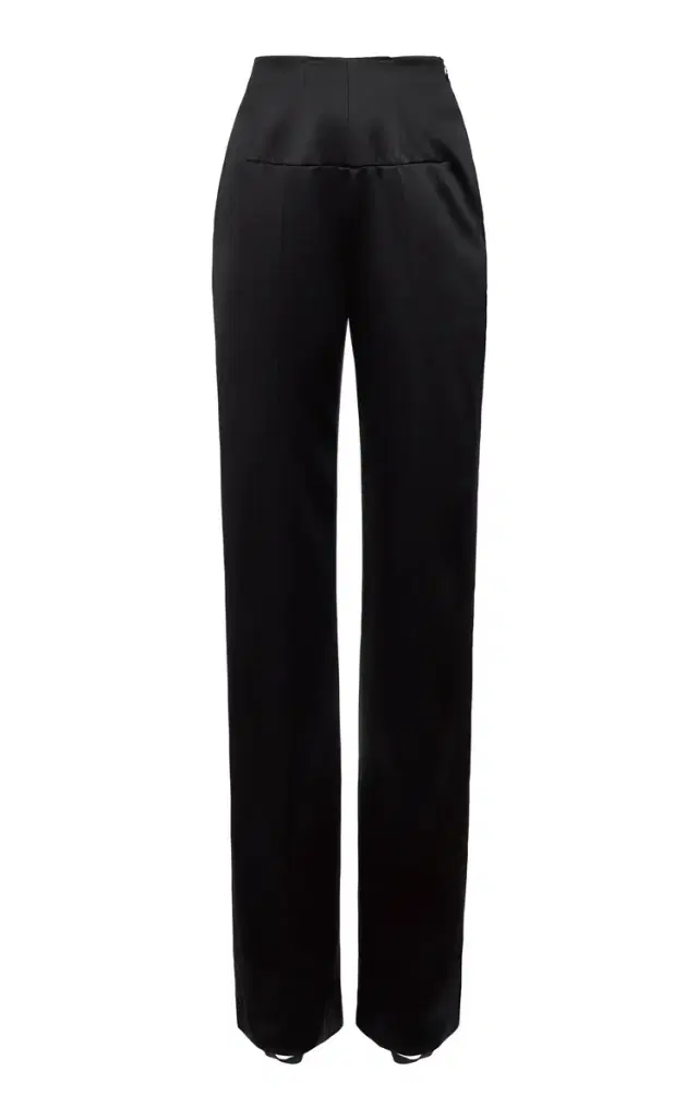 Tailored Elegance Silk-Blend Straight-Leg Pants