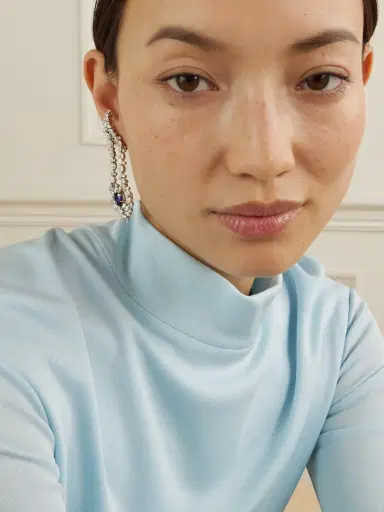YEPREM 18-karat White Gold, Sapphire And Diamond Earrings | Thumbnail 2 YEPREM 18-karat White Gold, Sapphire And Diamond Earrings | Thumbnail 2