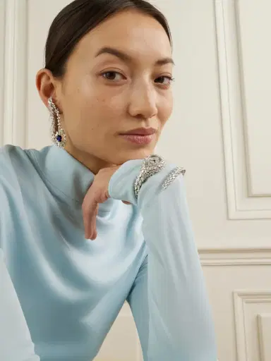 YEPREM 18-karat White Gold, Sapphire And Diamond Earrings | Thumbnail 5 YEPREM 18-karat White Gold, Sapphire And Diamond Earrings | Thumbnail 5