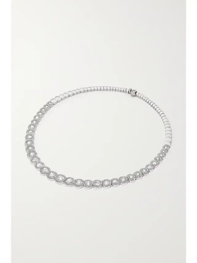 David Morris 18-karat White Gold Diamond Necklace