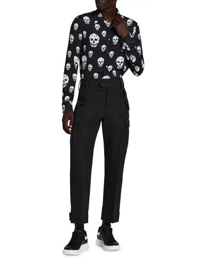 Alexander McQueen Men's Straight-Leg Cargo Trousers - Black - Size 40 | Thumbnail 2 Alexander McQueen Men's Straight-Leg Cargo Trousers - Black - Size 40 | Thumbnail 2