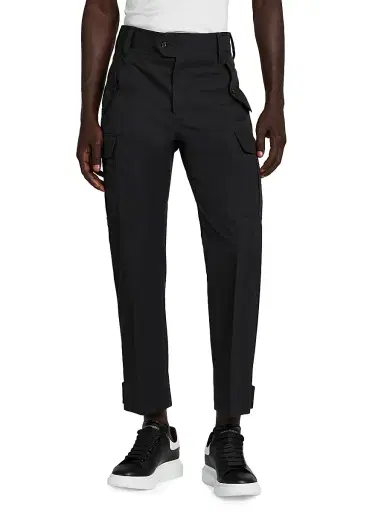 Alexander McQueen Men's Straight-Leg Cargo Trousers - Black - Size 40 | Thumbnail 3 Alexander McQueen Men's Straight-Leg Cargo Trousers - Black - Size 40 | Thumbnail 3