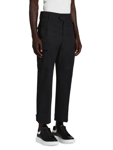 Alexander McQueen Men's Straight-Leg Cargo Trousers - Black - Size 40 | Thumbnail 4 Alexander McQueen Men's Straight-Leg Cargo Trousers - Black - Size 40 | Thumbnail 4
