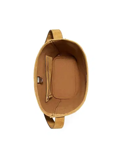 Tory Burch Women's Lock Suede Bucket Bag | Thumbnail 4 Tory Burch Women's Lock Suede Bucket Bag | Thumbnail 4