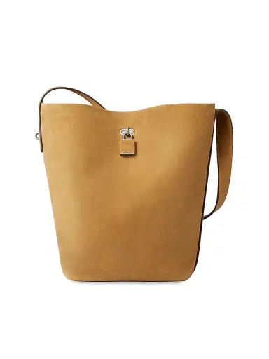 Tory Burch Women's Lock Suede Bucket Bag | Thumbnail 1 Tory Burch Women's Lock Suede Bucket Bag | Thumbnail 1