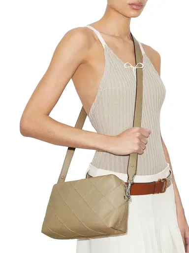 Tory Burch Women's Fleming Large Leather Shoulder Bag - Soft Cement | Thumbnail 2