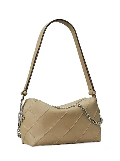 Tory Burch Women's Fleming Large Leather Shoulder Bag - Soft Cement | Thumbnail 3