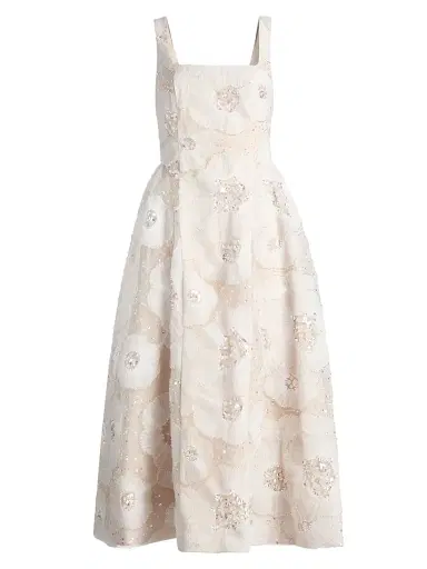 Milly Women's Arianna Tulle Flower Beaded Dress - White | Thumbnail 1