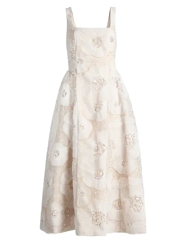 Milly Women's Arianna Tulle Flower Beaded Dress - White