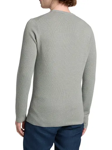 Saks Fifth Avenue Men's COLLECTION Structure Crewneck Long-Sleeve Shirt - Grey - Size XXL | Thumbnail 5