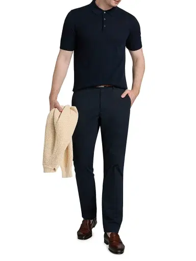 Saks Fifth Avenue Men's COLLECTION Wool-Blend Jersey Polo Shirt - Navy - Size XXL | Thumbnail 2 Saks Fifth Avenue Men's COLLECTION Wool-Blend Jersey Polo Shirt - Navy - Size XXL | Thumbnail 2