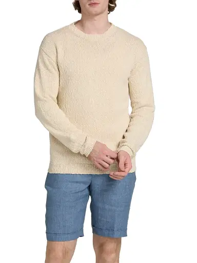 Saks Fifth Avenue Men's COLLECTION Textured Cotton-Silk Knit Crewneck Sweater - Beige - Size XXL | Thumbnail 3 Saks Fifth Avenue Men's COLLECTION Textured Cotton-Silk Knit Crewneck Sweater - Beige - Size XXL | Thumbnail 3
